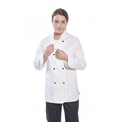   STOC LIMITAT!  Proiectată special pentru femei Portwest C837 - Tunică de bucătăriță Rachel Albă Mărimea S